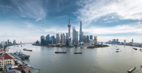 a panoramic view of shanghai skyline