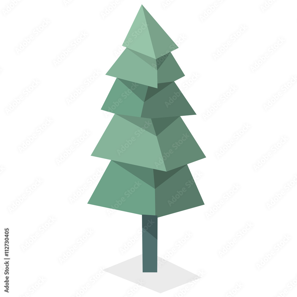 Fototapeta premium Pine Tree in Poligon Style