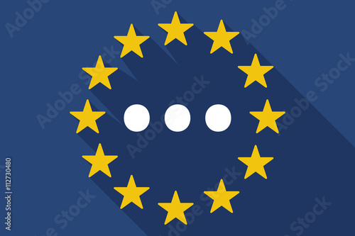 long shadow EU flag with  an ellipsis orthographic sign