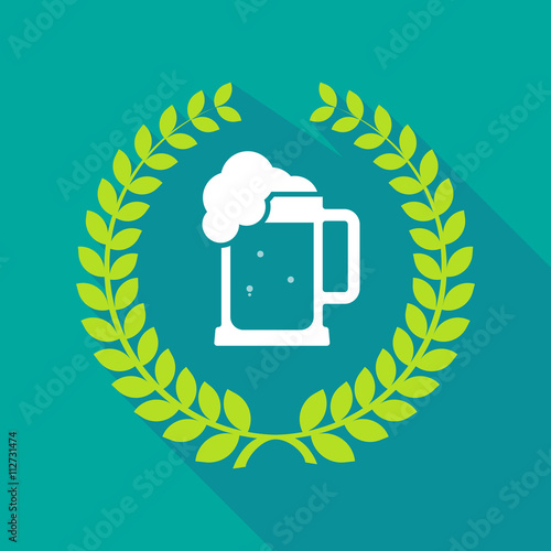 long shadow laurel wreath icon with  a beer jar icon