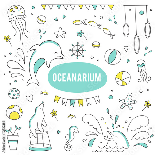 Oceanarium set of elements