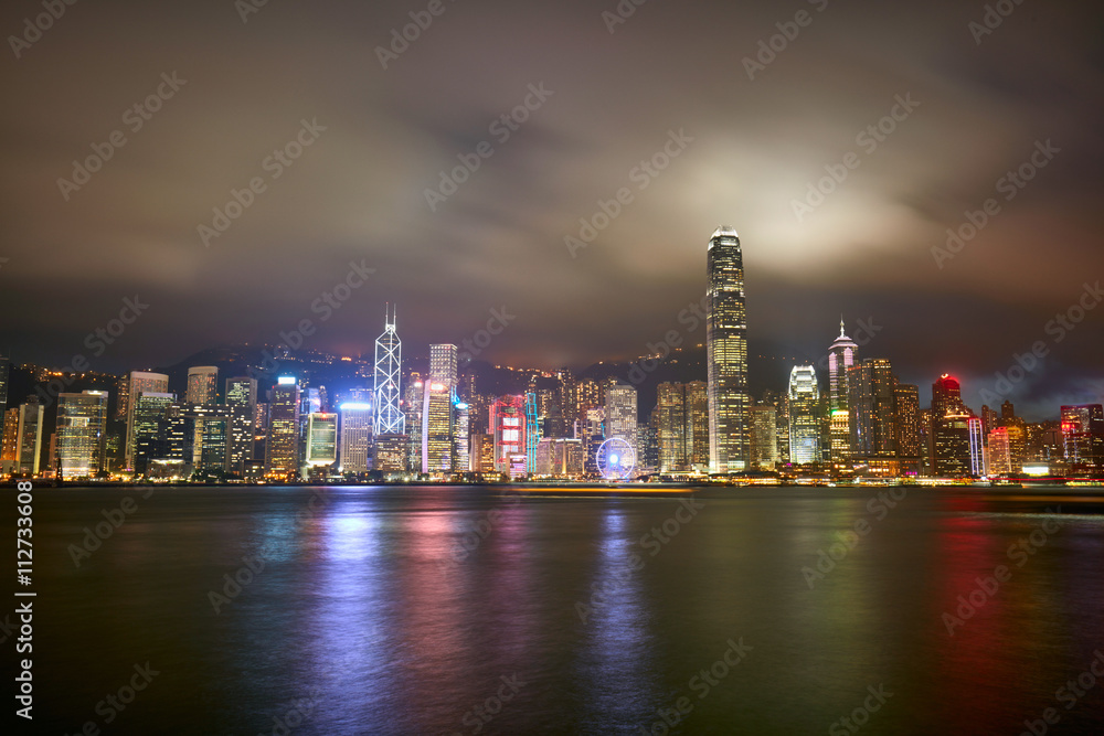 Night view of Hong Kong Island from Kowloon