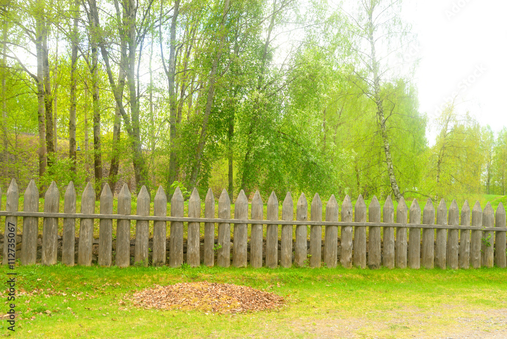 Wooden fence in the fortress of Lappeenranta.