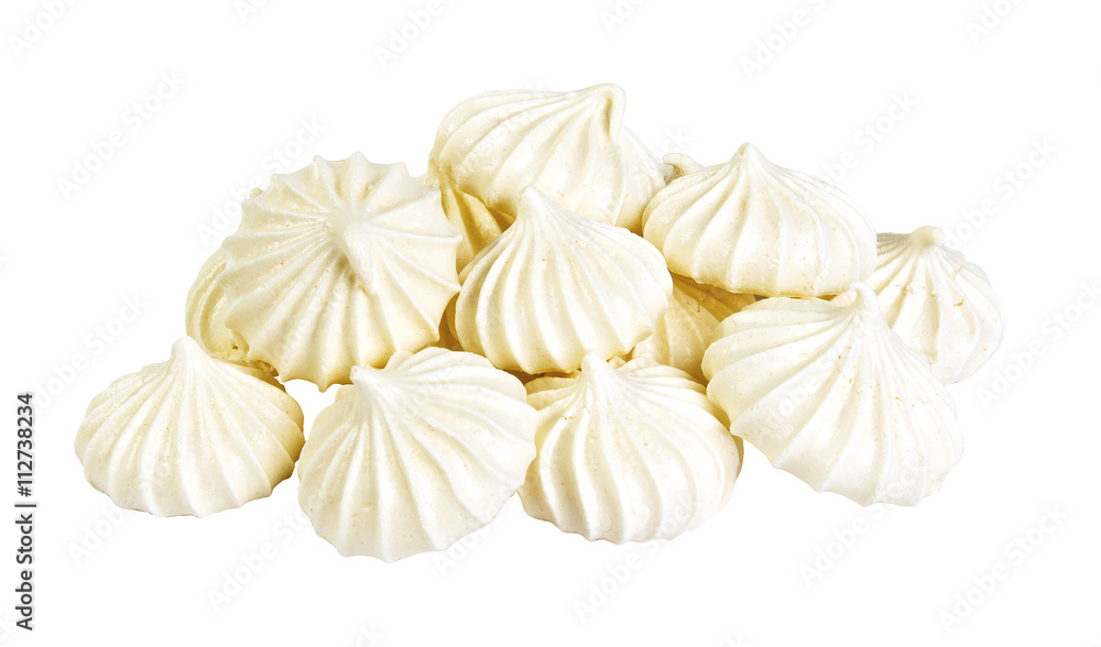 Closeup of meringue cookies isolated Closeup of meringue cookies isolated