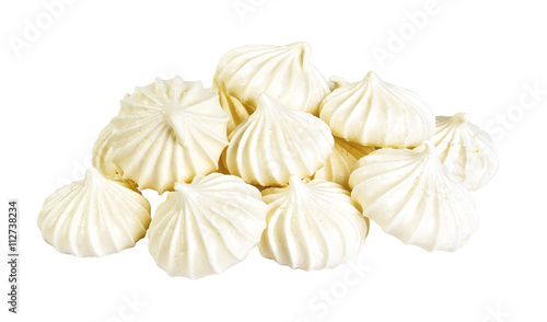 Closeup of meringue cookies isolated