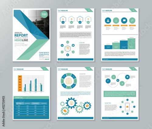 company profile ,annual report , brochure , flyer, page layout template,and business info chart element  template