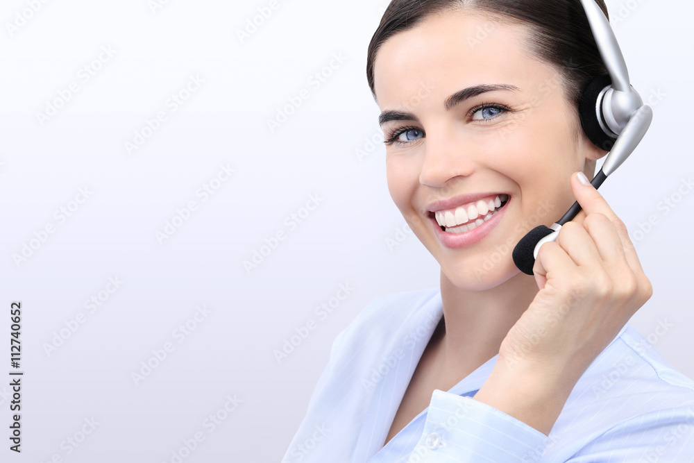 contact us, customer service operator woman with headset smiling contact us, customer service operator woman with headset smiling