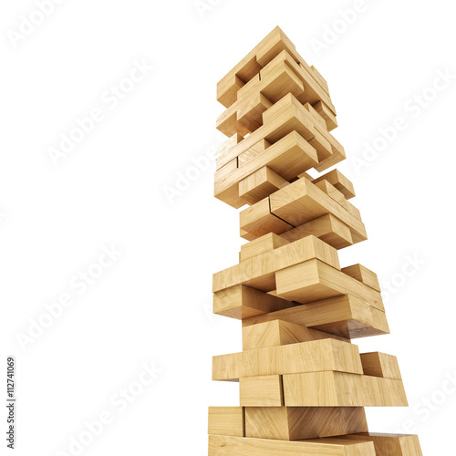 Wallpaper Mural wood blocks tower toy Torontodigital.ca