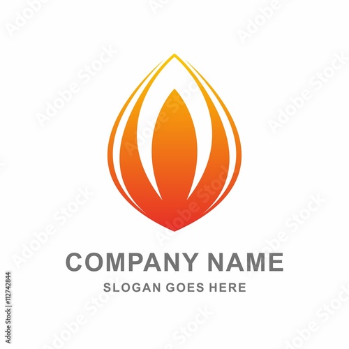 Fire Flame Energy Resources Vector Logo Template