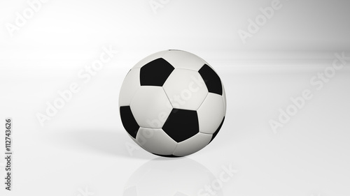 Soccer ball  football  sports equipment isolated on white  3D illustration