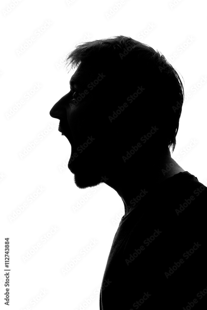 Silhouette of a man with straight hair Silhouette of a man with straight hair