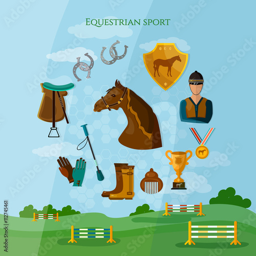 Equestrian sport horseback riding competition jockey