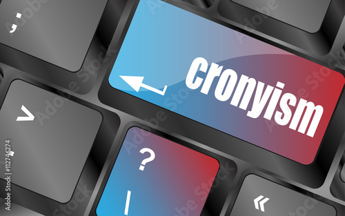 cronyism on laptop keyboard key button vector . keyboard keys, keyboard button, keyboard icon
