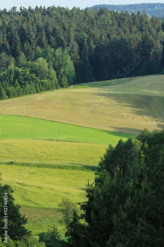 Colorful Suwalki district, hills, meadows, fields, forests