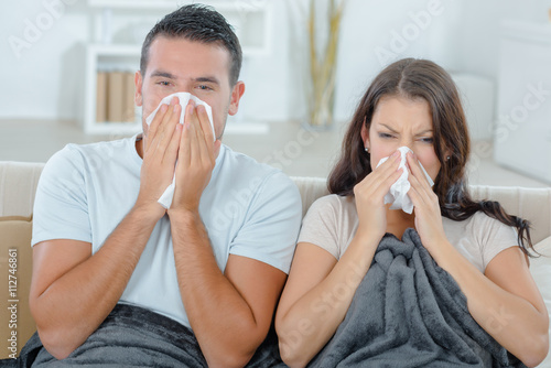 Couple both have a cold