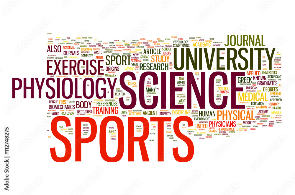Fototapeta premium Sports Science collage of word concepts