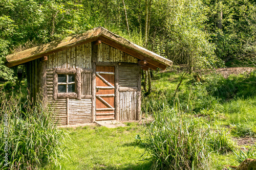 Gleine Holzhütte im Grünen