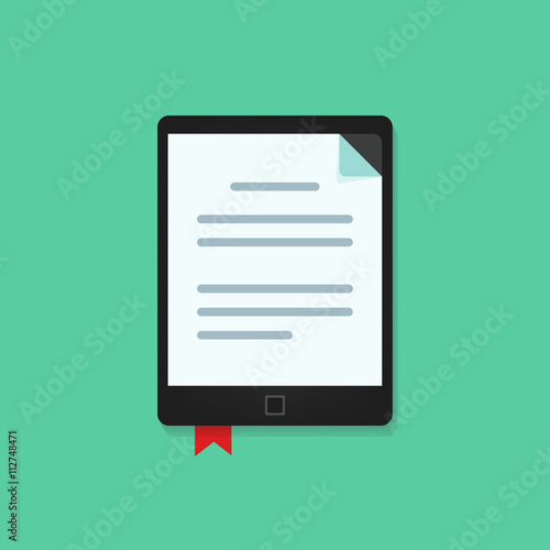 E-book vecot icon isolted, ebook, electronic book reader vector illustration