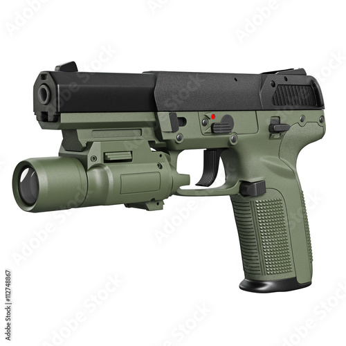 Wallpaper Mural Gun military, police with flashlight. 3D graphic Torontodigital.ca