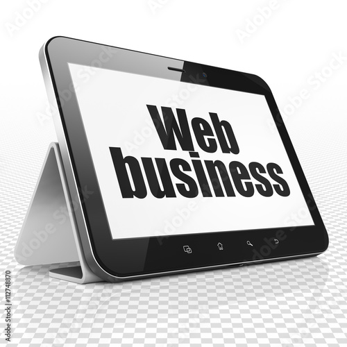 Web development concept: Tablet Computer with Web Business on display