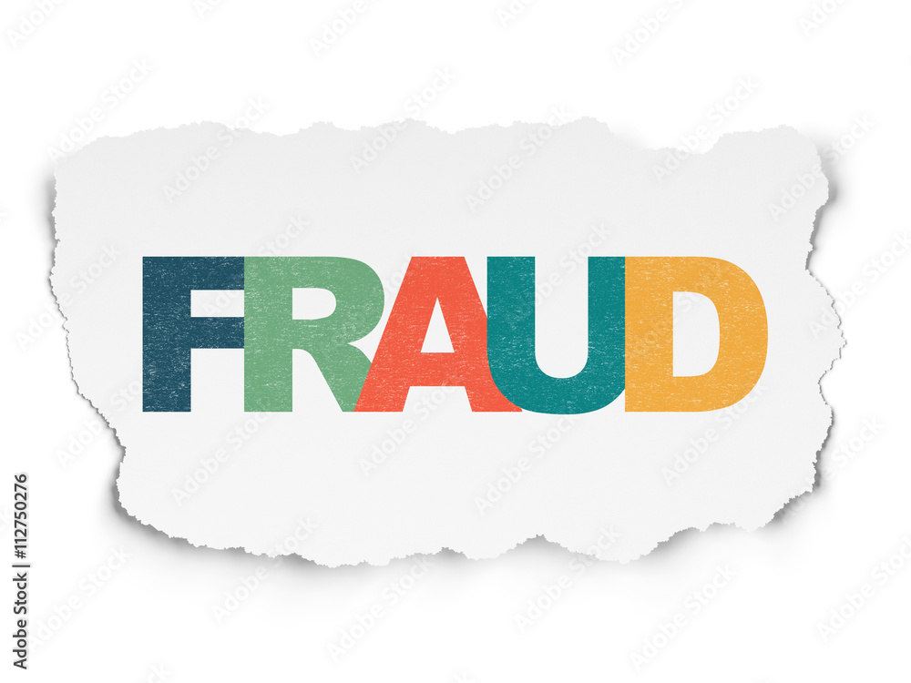 Privacy concept: Fraud on Torn Paper background Privacy concept: Fraud on Torn Paper background