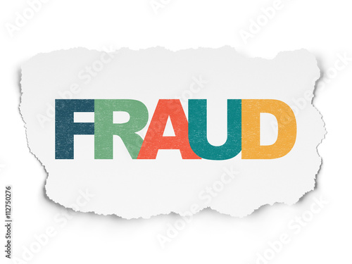 Privacy concept: Fraud on Torn Paper background