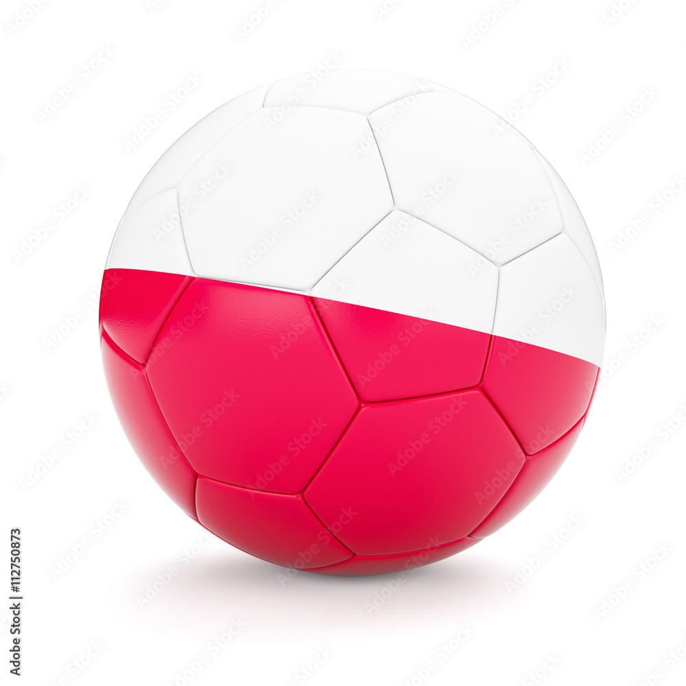 Fototapeta premium Soccer football ball with Poland flag