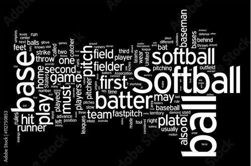 Softball collage of word concepts photo