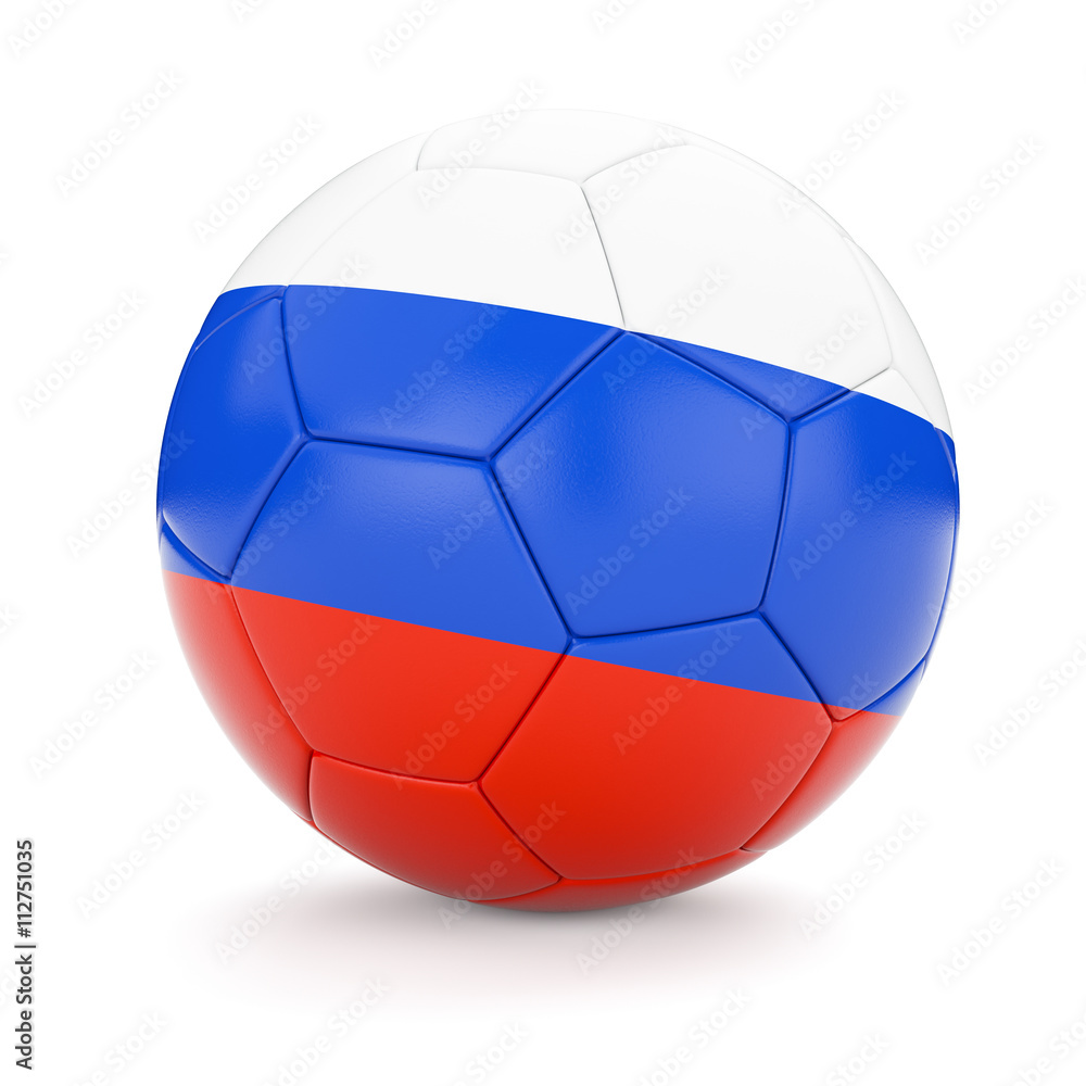 Soccer football ball with Russia flag Soccer football ball with Russia flag