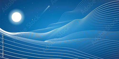 White lines, sand dunes, mountains, desert, abstraction composition, vector design background