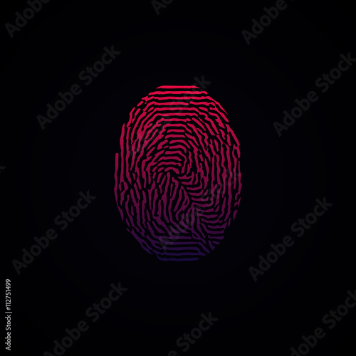 Colorful Fingerprint Red Pink on dark background