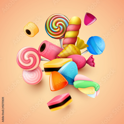Abstract background with candies.