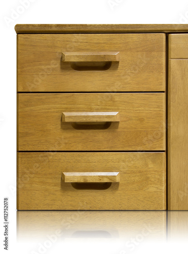 wooden drawer isolated on white background