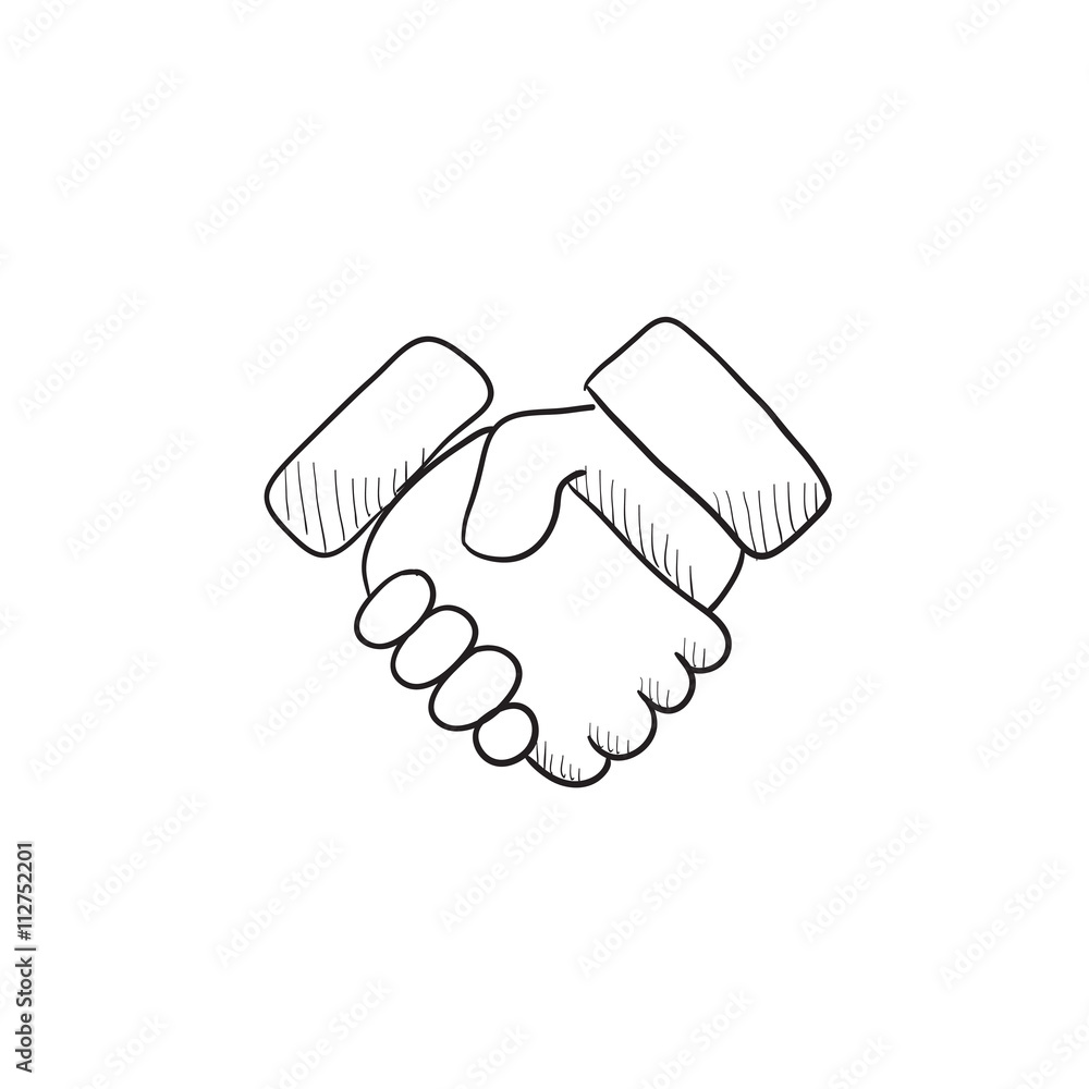 Handshake sketch icon. Handshake sketch icon.