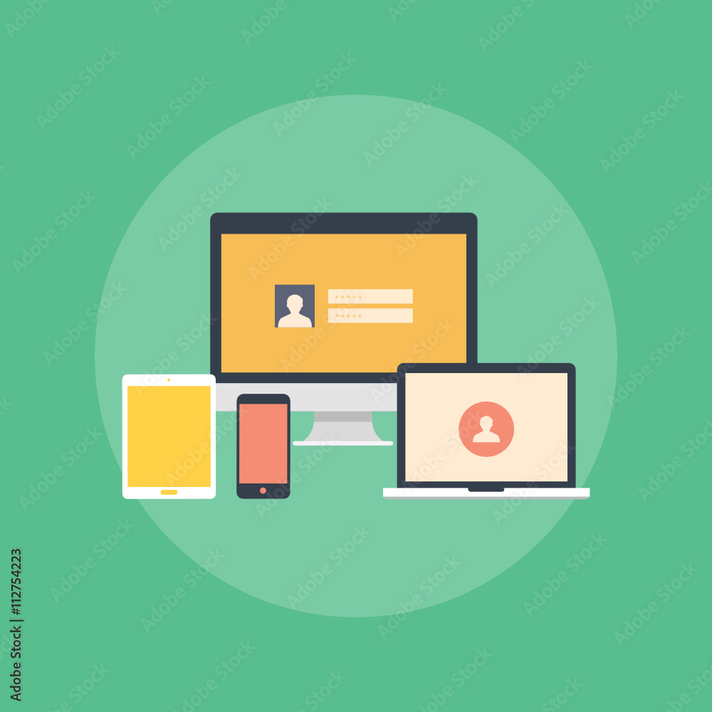Flat design vector collection of modern digital devices Flat design vector collection of modern digital devices