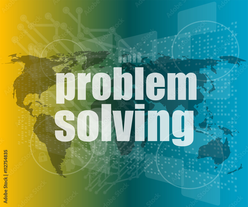 business concept: words problem solving on digital screen vector quotation marks with thin line speech bubble. concept of citation, info, testimonials, notice, textbox. flat style business concept: words problem solving on digital screen vector quotation marks with thin line speech bubble. concept of citation, info, testimonials, notice, textbox. flat style