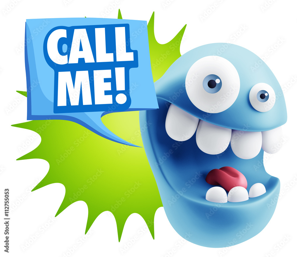 3d Illustration Laughing Character Emoji Expression saying Call 3d Illustration Laughing Character Emoji Expression saying Call