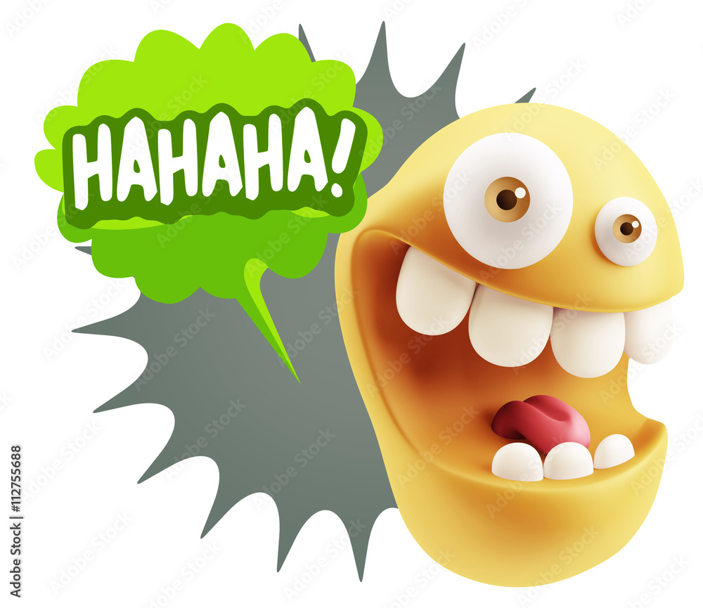 3d Illustration Laughing Character Emoji Expression saying Hahah 3d Illustration Laughing Character Emoji Expression saying Hahah