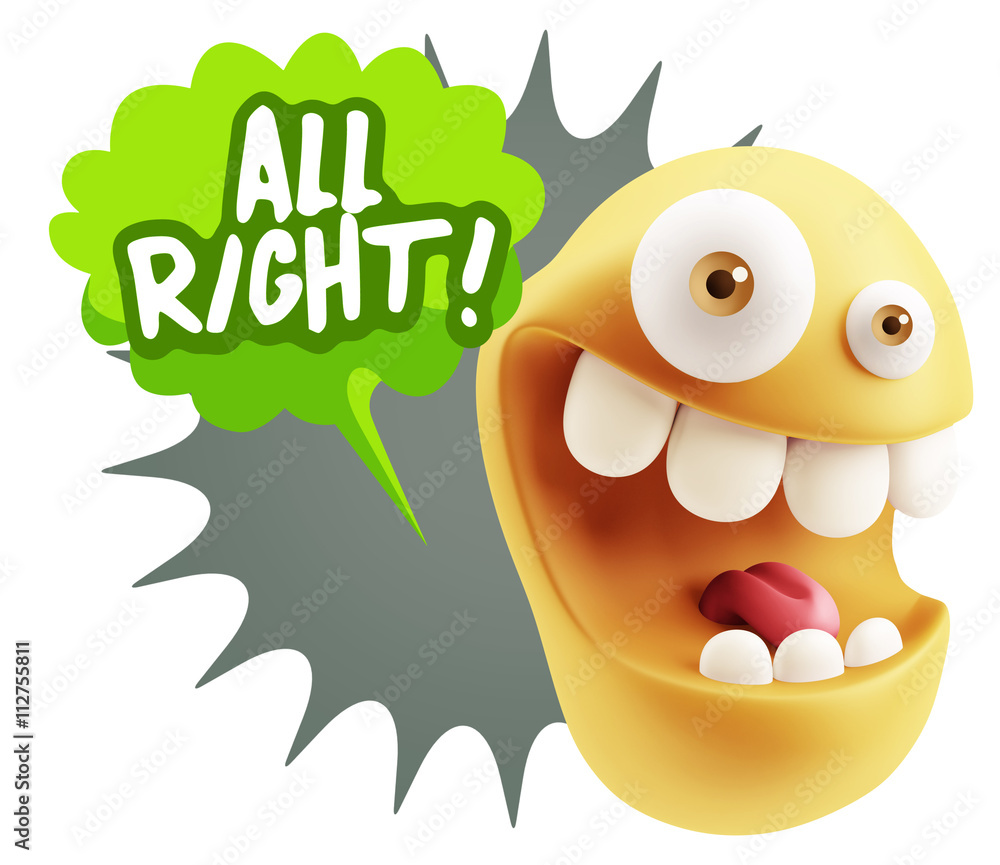 3d Rendering Smile Character Emoticon Expression saying All Righ 3d Rendering Smile Character Emoticon Expression saying All Righ