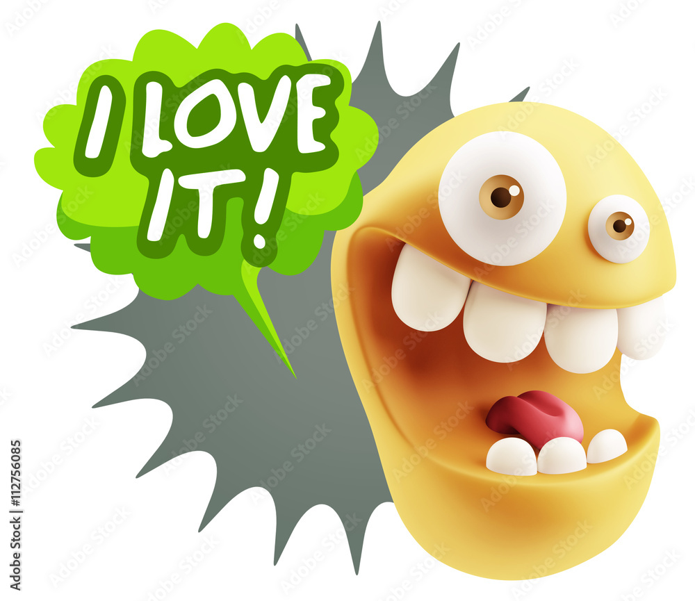 3d Rendering Smile Character Emoticon Expression saying I Love I 3d Rendering Smile Character Emoticon Expression saying I Love I
