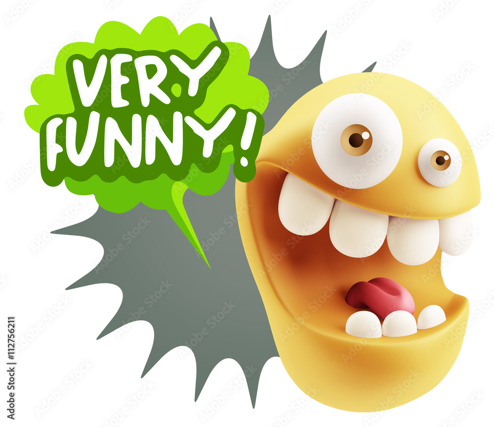 3d Rendering Smile Character Emoticon Expression saying Very Fun 3d Rendering Smile Character Emoticon Expression saying Very Fun