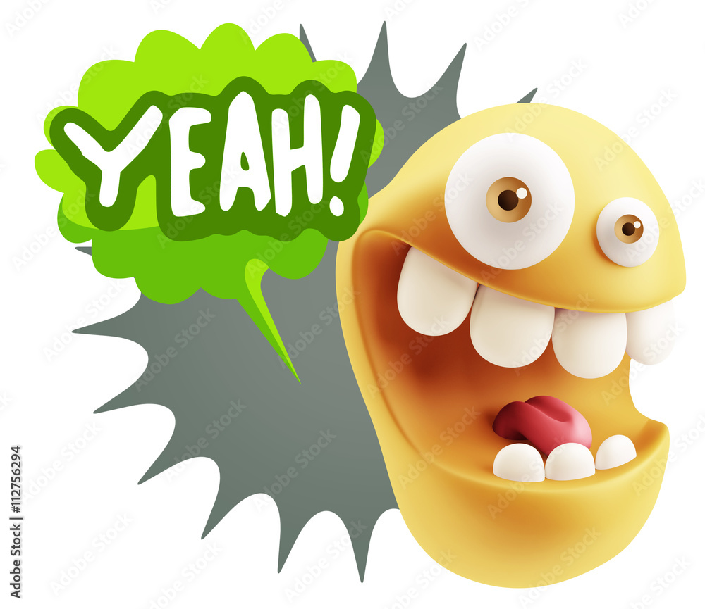 3d Illustration Laughing Character Emoji Expression saying Yeah 3d Illustration Laughing Character Emoji Expression saying Yeah