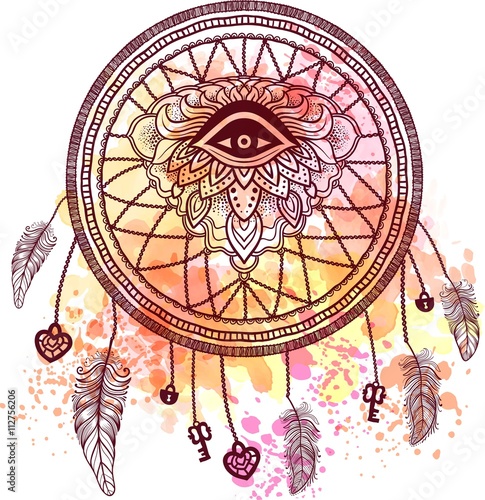 American Indian talisman dreamcatcher with eye