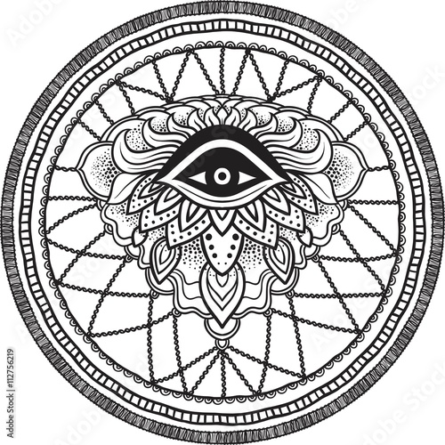 American Indian talisman dreamcatcher with eye