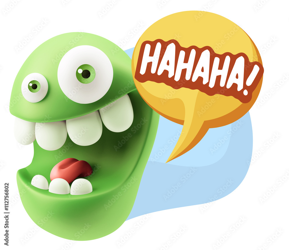 3d Illustration Laughing Character Emoji Expression saying Hahah 3d Illustration Laughing Character Emoji Expression saying Hahah