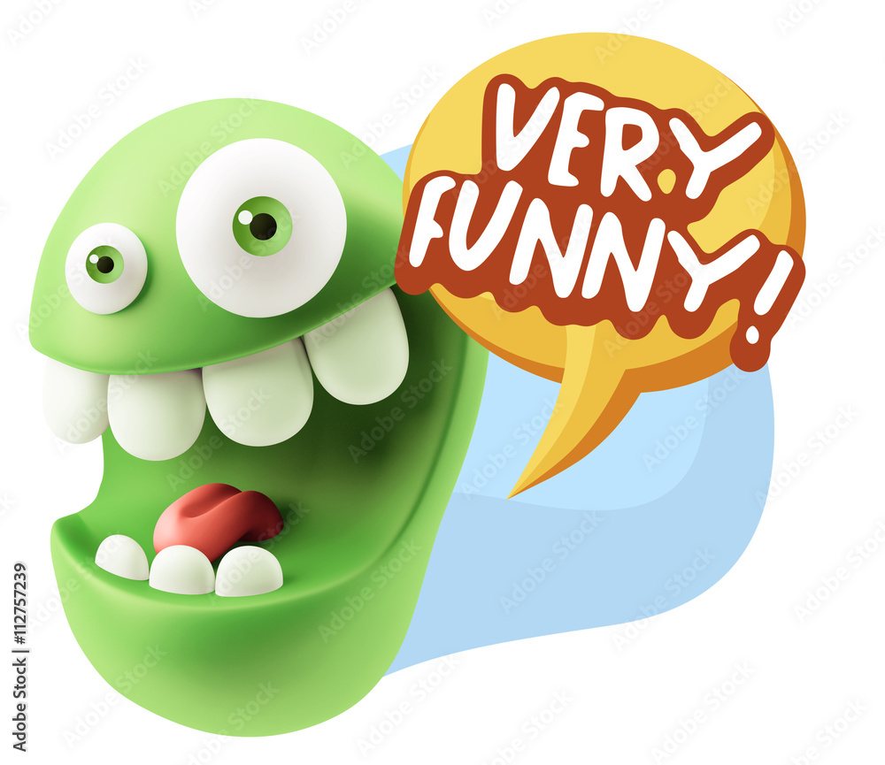3d Rendering Smile Character Emoticon Expression saying Very Fun 3d Rendering Smile Character Emoticon Expression saying Very Fun