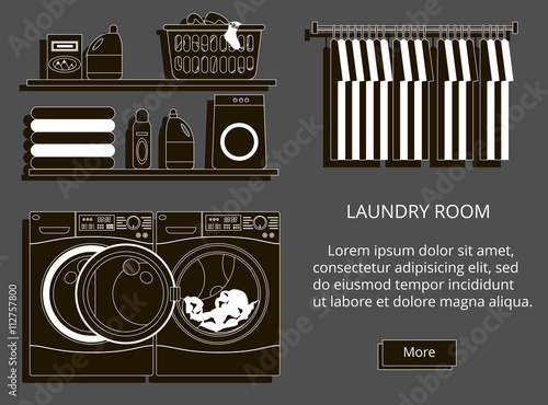 Vector illustration of loundry room