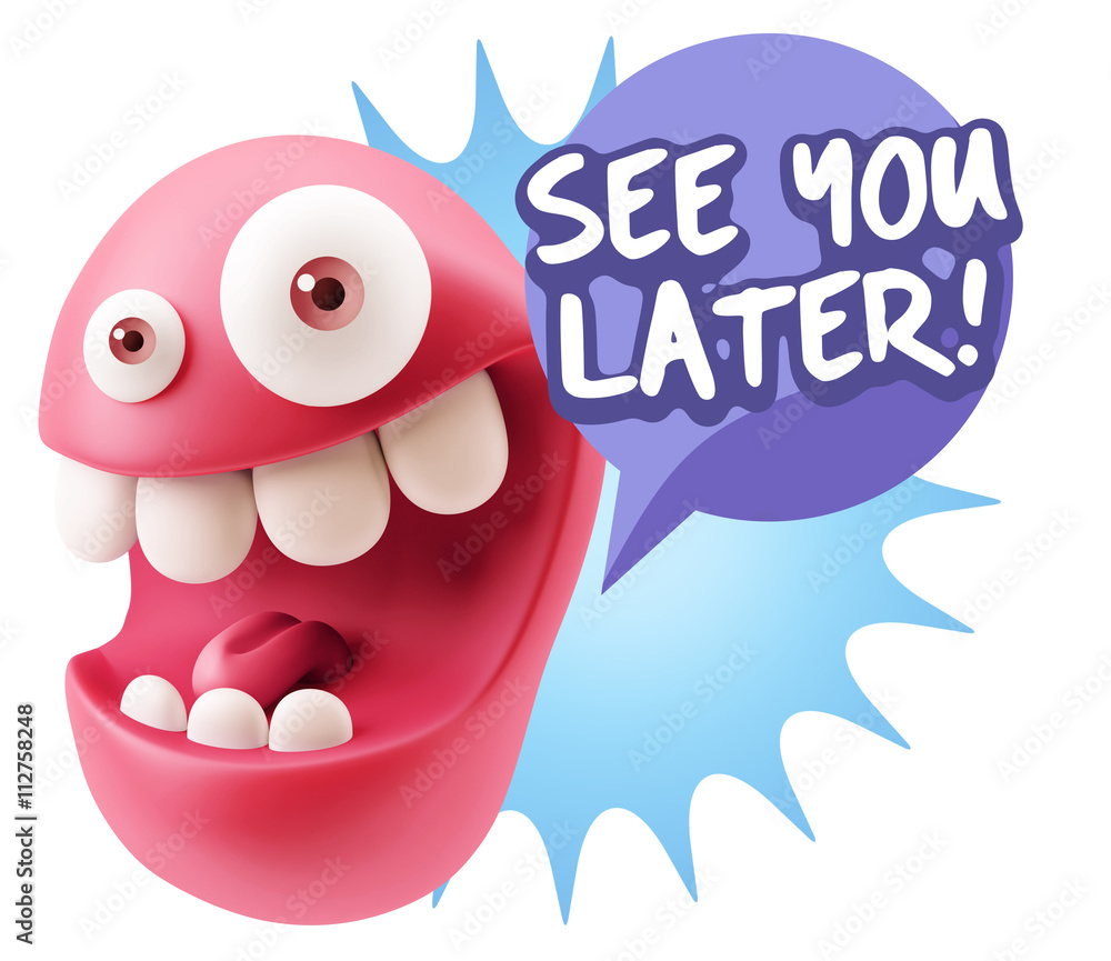 3d Illustration Laughing Character Emoji Expression saying See Y 3d Illustration Laughing Character Emoji Expression saying See Y