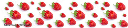 panorama ripe fresh red strawberries pattern