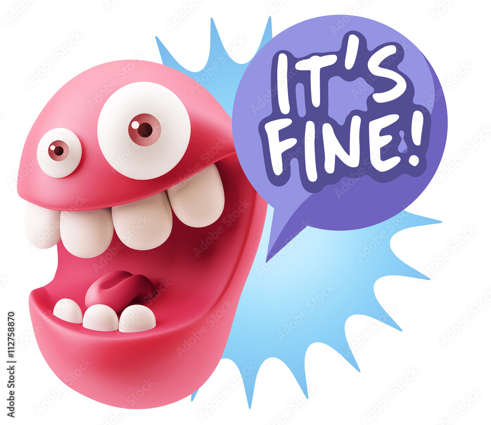 Fototapeta premium 3d Illustration Laughing Character Emoji Expression saying It's